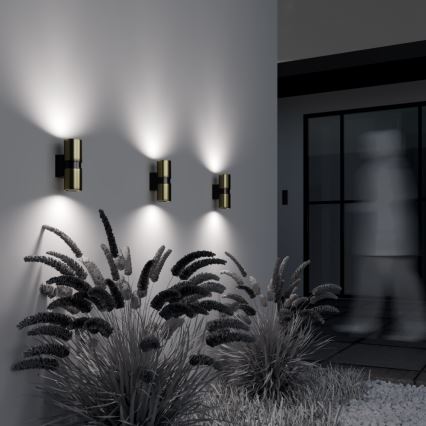Maytoni O582WL-02BS - Aplique de exterior BOWERY 2xGU10/50W/230V IP54 latón