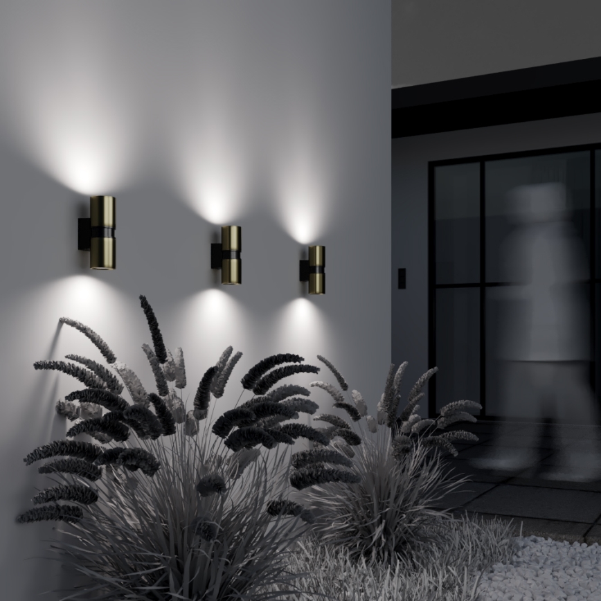 Maytoni O582WL-02BS - Aplique de exterior BOWERY 2xGU10/50W/230V IP54 latón