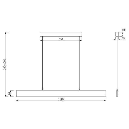 Maytoni P010PL-L30W4K - Lámpara LED colgante STEP LED/30W/230V 4000K 118,5 cm blanco