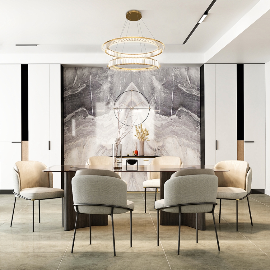 Maytoni P097PL-L90G4K - Lámpara LED colgante KRONE LED/90W/230V CRI 90 diá. 80,5 cm dorado