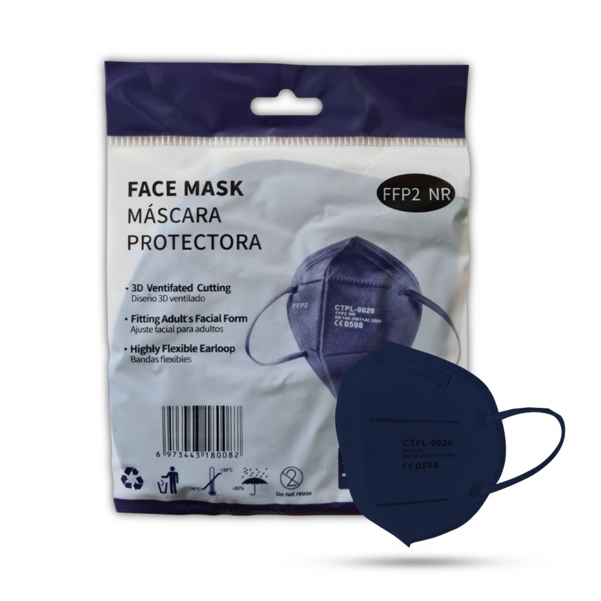 Media Sanex Respirador FFP2 NR / KN95 Azul oscuro 50 piezas