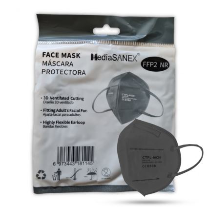 Media Sanex Respirador FFP2 NR / KN95 Gris 50 piezas