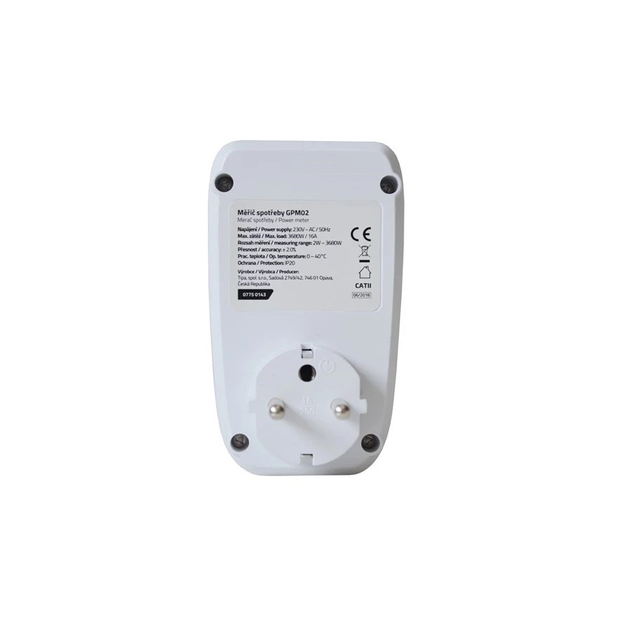 Medidor de consumo de energía 3680W/230V