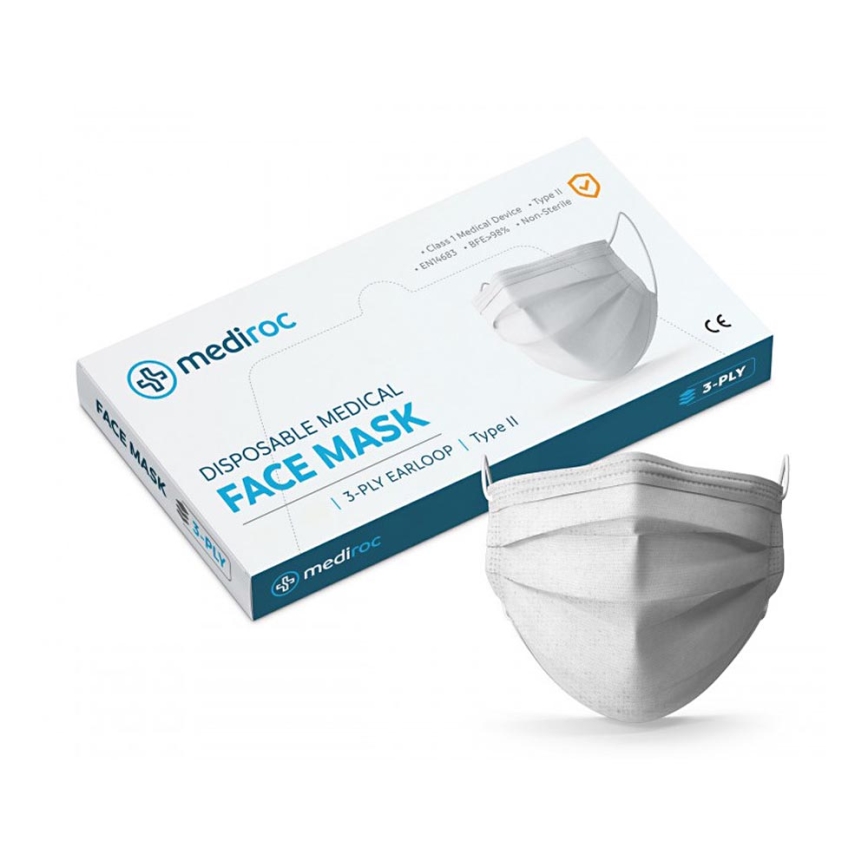 Mediroc - Mascarilla MEDICAL 3 capas, BFE98%