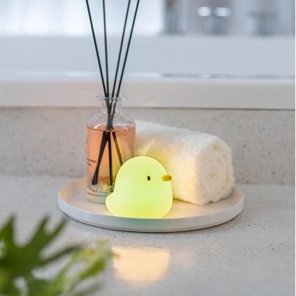 MegaLight - Lámpara de bañera táctil infantil LED RGB recargable SWIMMY DUCK LED/5V IP67