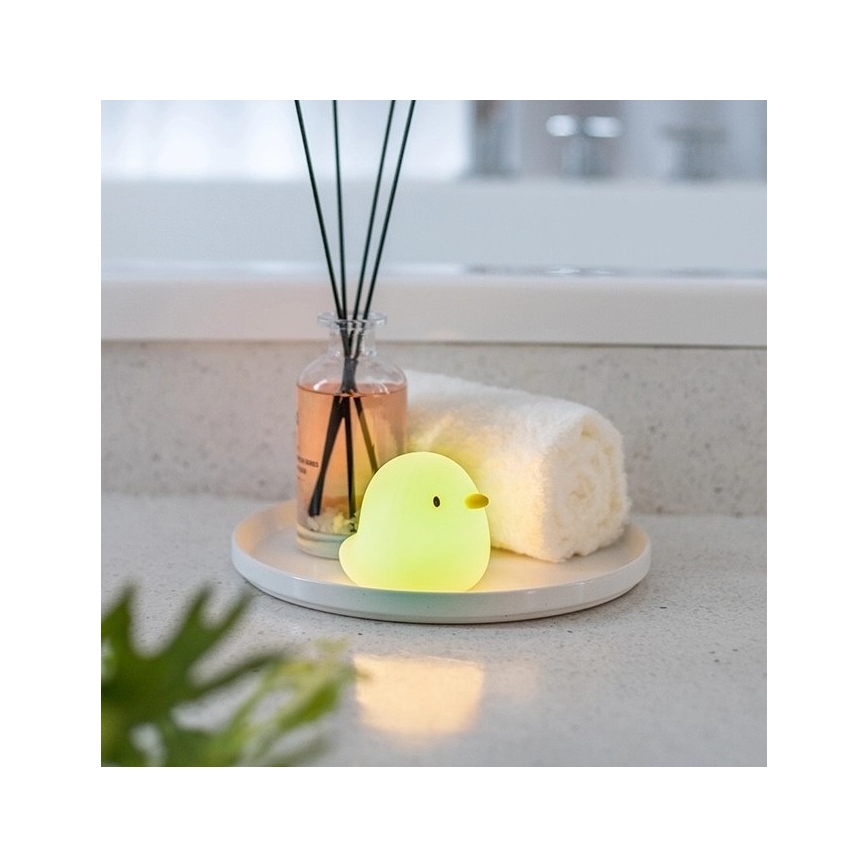 MegaLight - Lámpara de bañera táctil infantil LED RGB recargable SWIMMY DUCK LED/5V IP67
