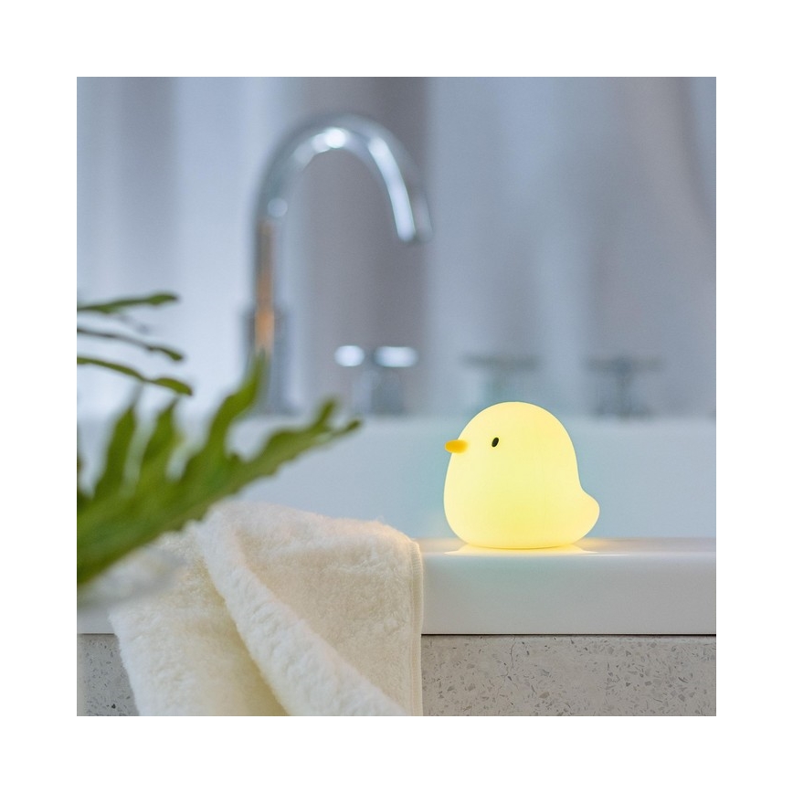 MegaLight - Lámpara de bañera táctil infantil LED RGB recargable SWIMMY DUCK LED/5V IP67