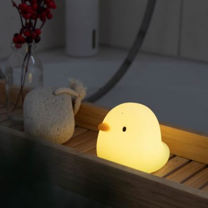 MegaLight - Lámpara de bañera táctil infantil LED RGB recargable SWIMMY DUCK LED/5V IP67