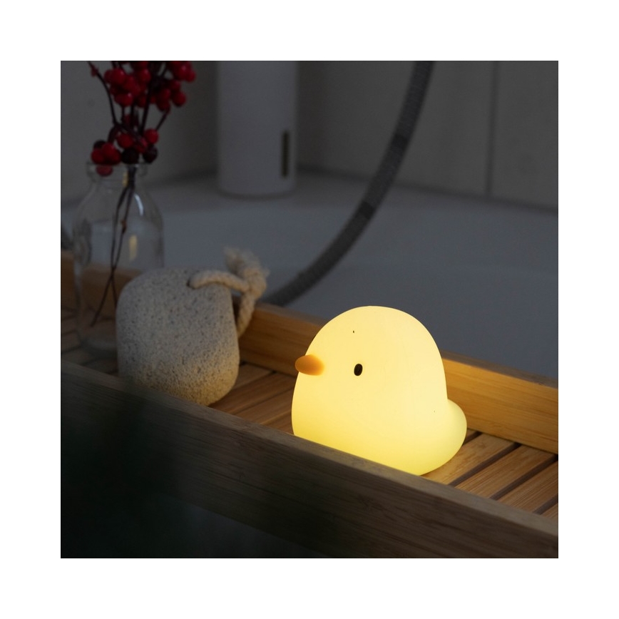 MegaLight - Lámpara de bañera táctil infantil LED RGB recargable SWIMMY DUCK LED/5V IP67