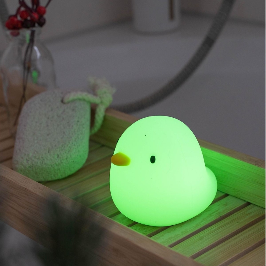 MegaLight - Lámpara de bañera táctil infantil LED RGB recargable SWIMMY DUCK LED/5V IP67