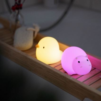 MegaLight - Lámpara de bañera táctil infantil LED RGB recargable SWIMMY DUCK LED/5V IP67