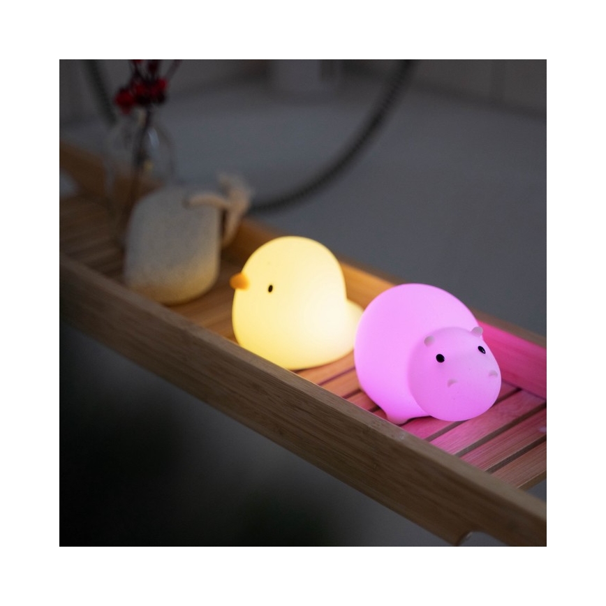 MegaLight - Lámpara de bañera táctil infantil LED RGB recargable SWIMMY DUCK LED/5V IP67