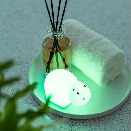 MegaLight - Lámpara de bañera táctil infantil LED RGB recargable SWIMMY HIPPO LED/5V IP67