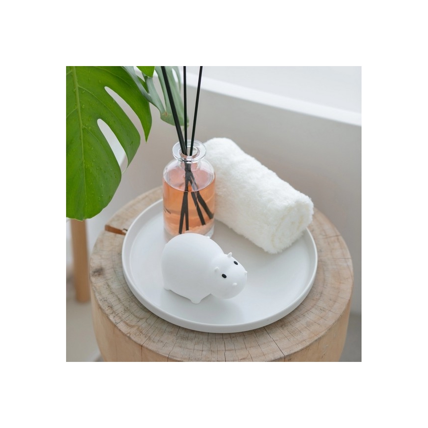 MegaLight - Lámpara de bañera táctil infantil LED RGB recargable SWIMMY HIPPO LED/5V IP67