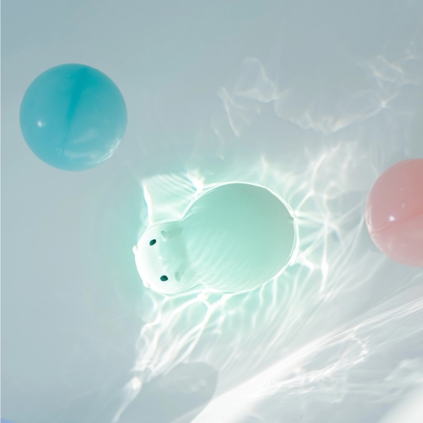 MegaLight - Lámpara de bañera táctil infantil LED RGB recargable SWIMMY HIPPO LED/5V IP67