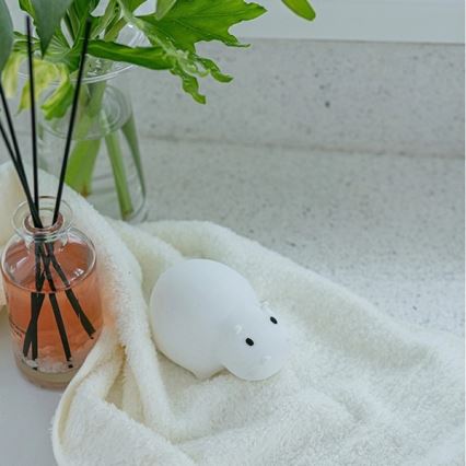 MegaLight - Lámpara de bañera táctil infantil LED RGB recargable SWIMMY HIPPO LED/5V IP67