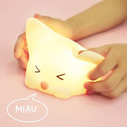 MegaLight - Lámpara infantil táctil LED RGB regulable y recargable CATTY CAT LED/5V