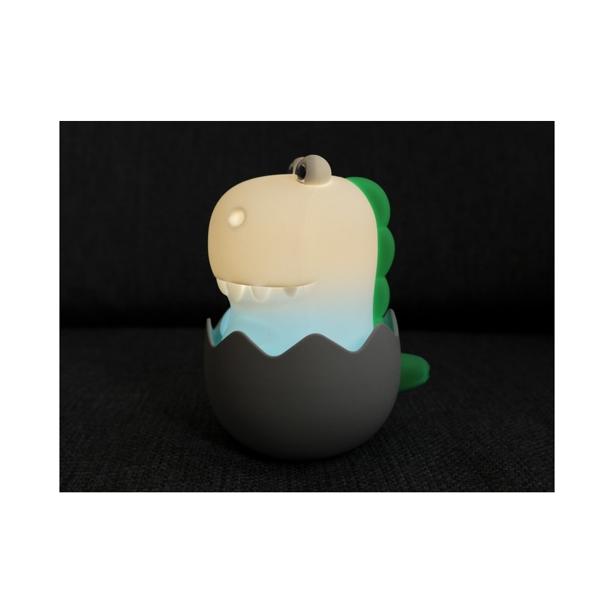 MegaLight - Lámpara infantil táctil LED RGB regulable y recargable DIGGY DINO LED/5V