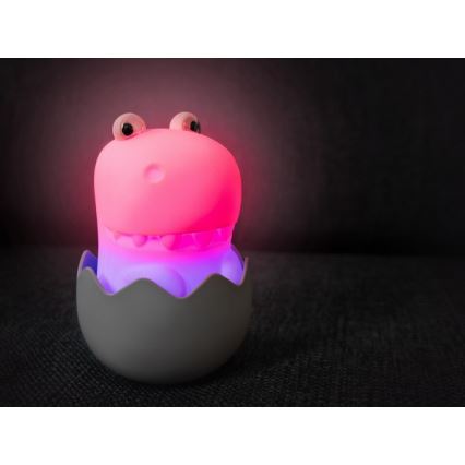 MegaLight - Lámpara infantil táctil LED RGB regulable y recargable DIGGY DINO LED/5V