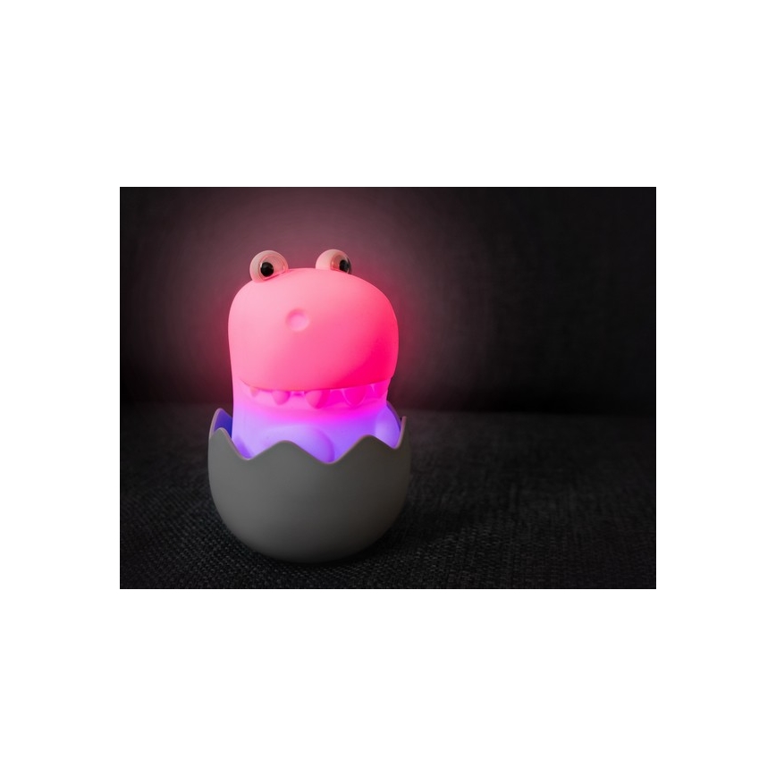 MegaLight - Lámpara infantil táctil LED RGB regulable y recargable DIGGY DINO LED/5V