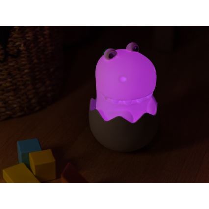 MegaLight - Lámpara infantil táctil LED RGB regulable y recargable DIGGY DINO LED/5V