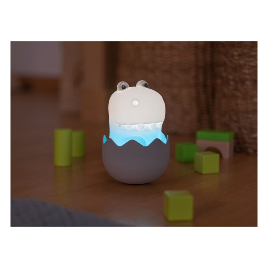 MegaLight - Lámpara infantil táctil LED RGB regulable y recargable DIGGY DINO LED/5V