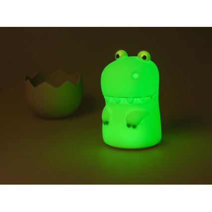 MegaLight - Lámpara infantil táctil LED RGB regulable y recargable DIGGY DINO LED/5V