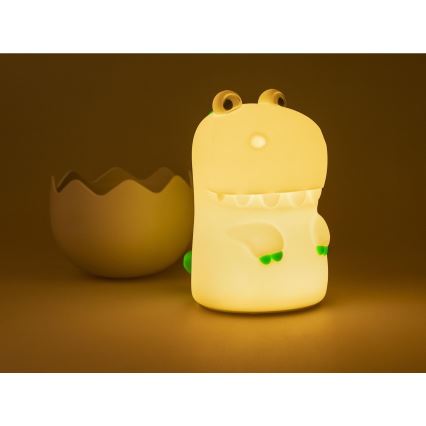 MegaLight - Lámpara infantil táctil LED RGB regulable y recargable DIGGY DINO LED/5V