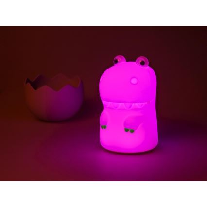 MegaLight - Lámpara infantil táctil LED RGB regulable y recargable DIGGY DINO LED/5V