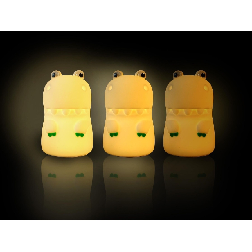 MegaLight - Lámpara infantil táctil LED RGB regulable y recargable DIGGY DINO LED/5V