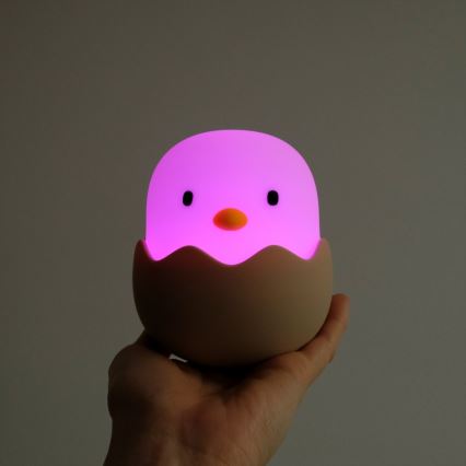 MegaLight - Lámpara infantil táctil LED RGB regulable y recargable EGGY EGG LED/5V