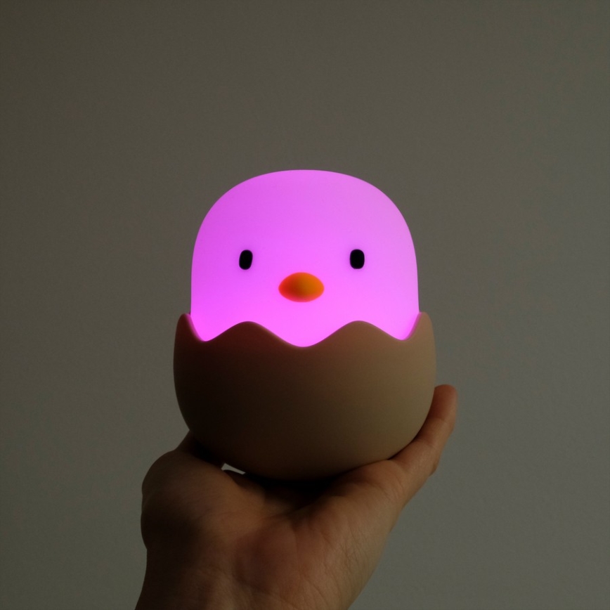 MegaLight - Lámpara infantil táctil LED RGB regulable y recargable EGGY EGG LED/5V