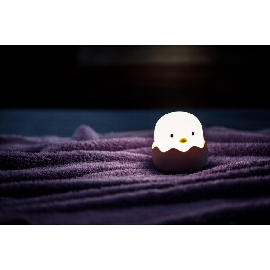 MegaLight - Lámpara infantil táctil LED RGB regulable y recargable EGGY EGG LED/5V