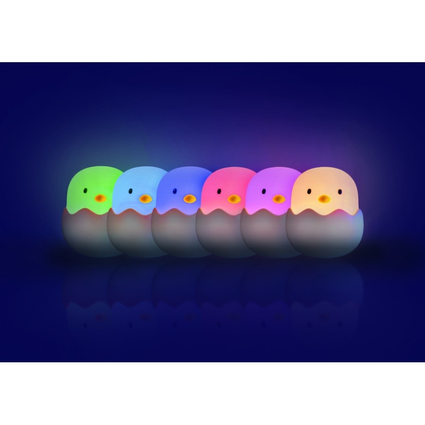 MegaLight - Lámpara infantil táctil LED RGB regulable y recargable EGGY EGG LED/5V