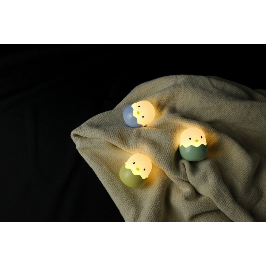 MegaLight - Lámpara infantil táctil LED RGB regulable y recargable EGGY EGG LED/5V