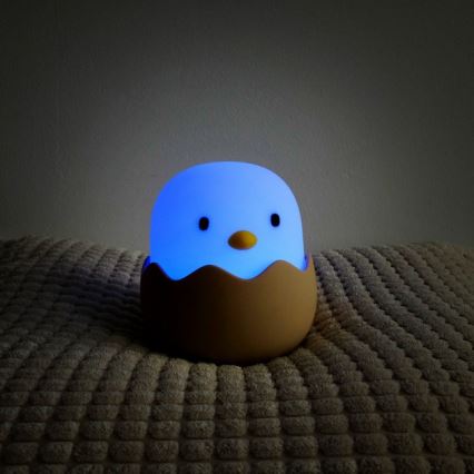 MegaLight - Lámpara infantil táctil LED RGB regulable y recargable EGGY EGG LED/5V