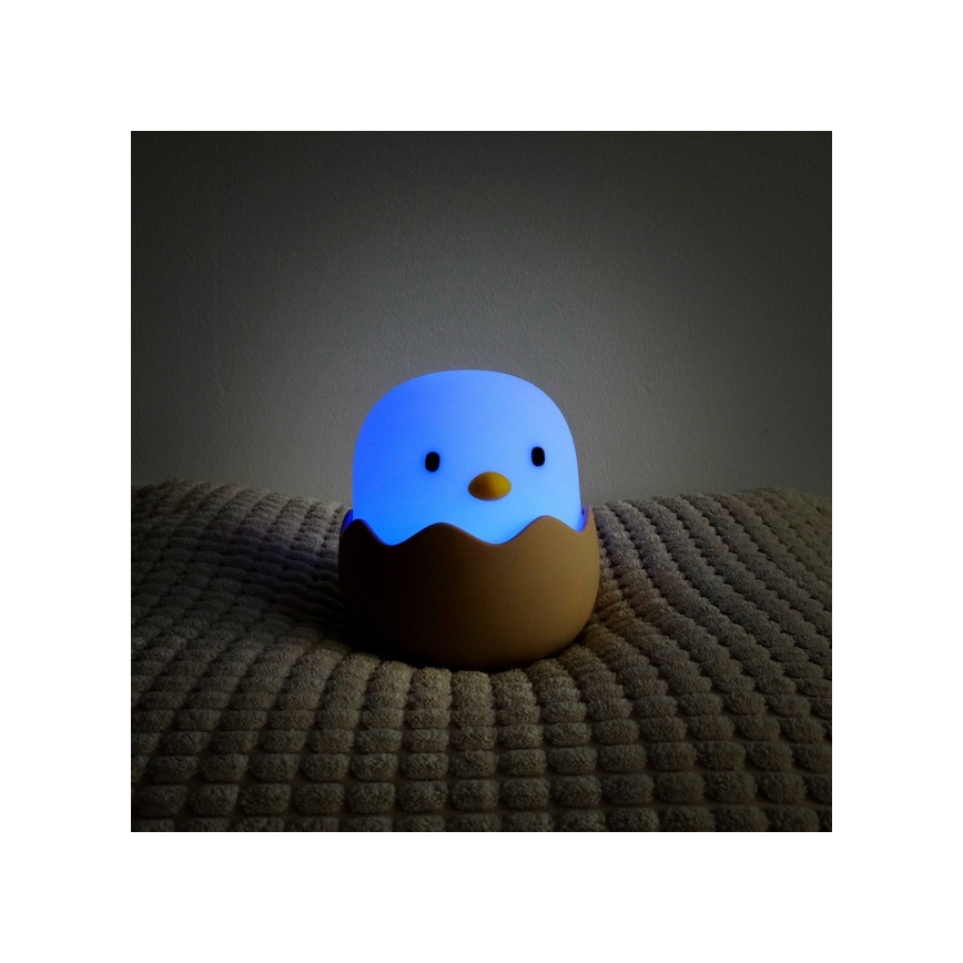 MegaLight - Lámpara infantil táctil LED RGB regulable y recargable EGGY EGG LED/5V