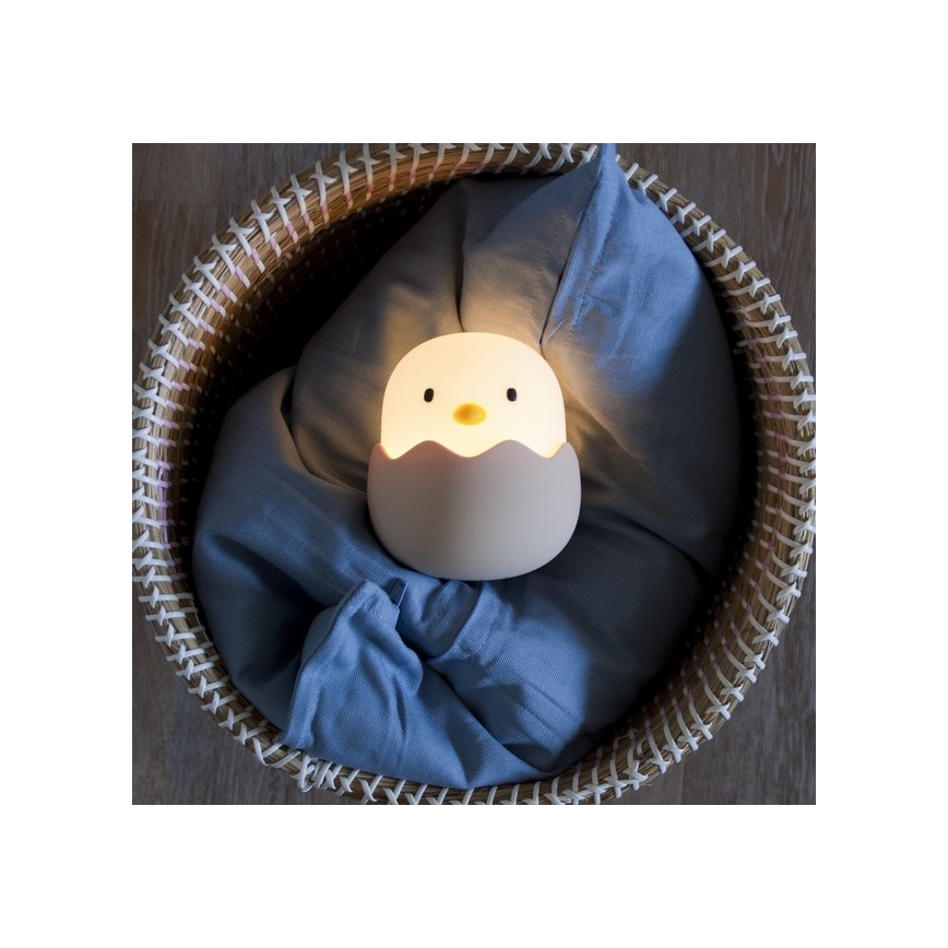 MegaLight - Lámpara infantil táctil LED RGB regulable y recargable EGGY EGG LED/5V