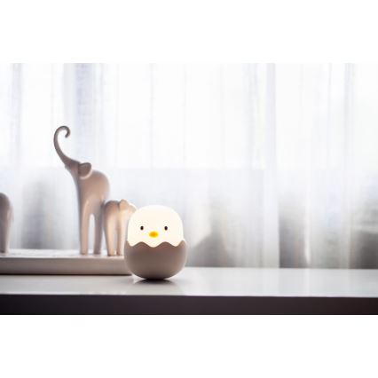 MegaLight - Lámpara infantil táctil LED RGB regulable y recargable EGGY EGG LED/5V