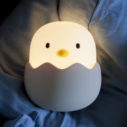 MegaLight - Lámpara infantil táctil LED RGB regulable y recargable EGGY EGG LED/5V