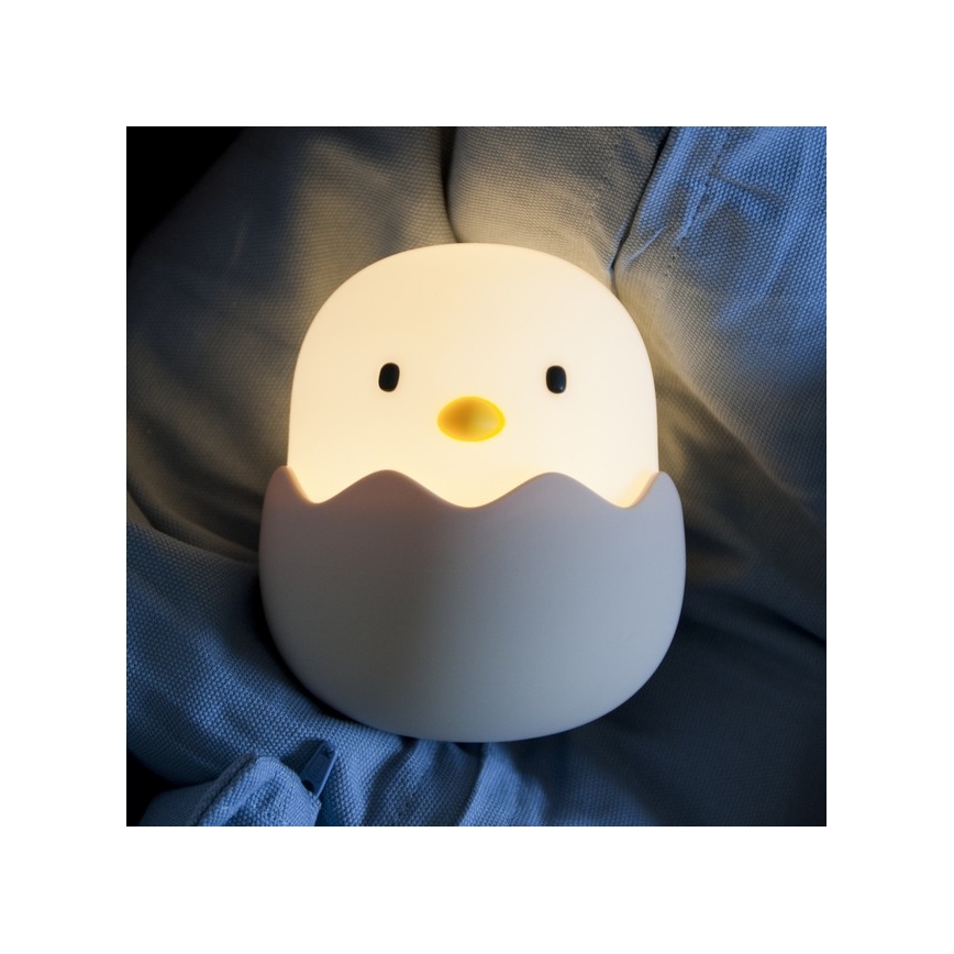 MegaLight - Lámpara infantil táctil LED RGB regulable y recargable EGGY EGG LED/5V