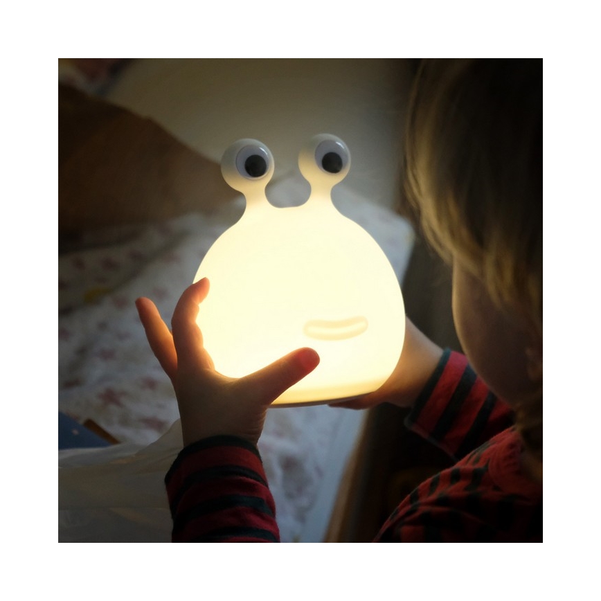MegaLight - Lámpara infantil táctil LED RGB regulable y recargable MOMO MOON LED/5V
