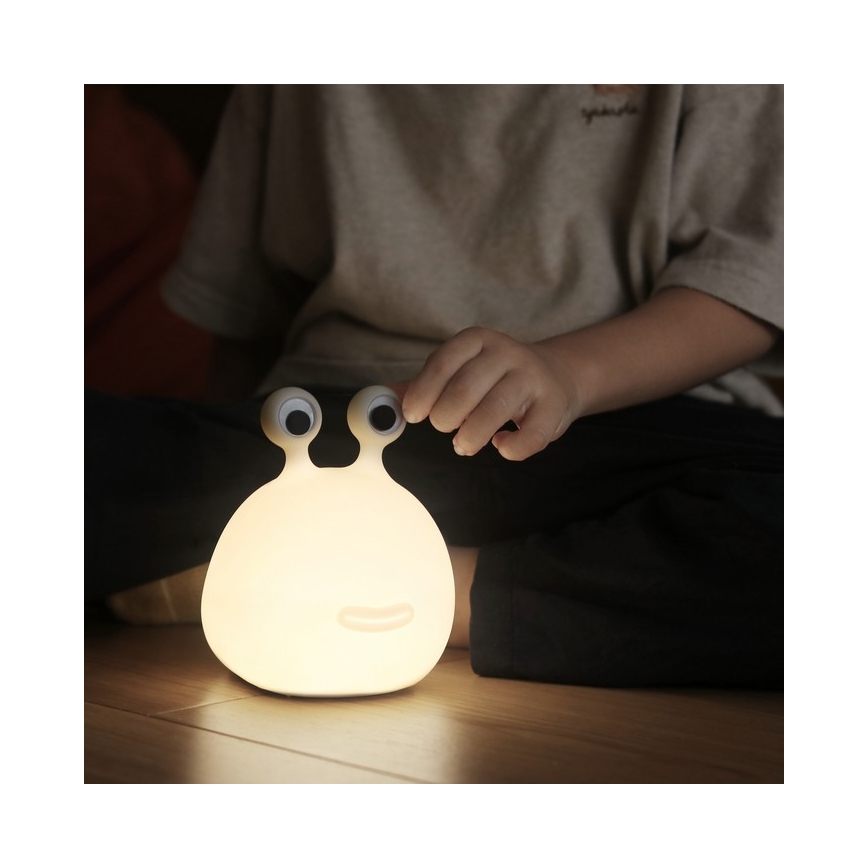 MegaLight - Lámpara infantil táctil LED RGB regulable y recargable MOMO MOON LED/5V
