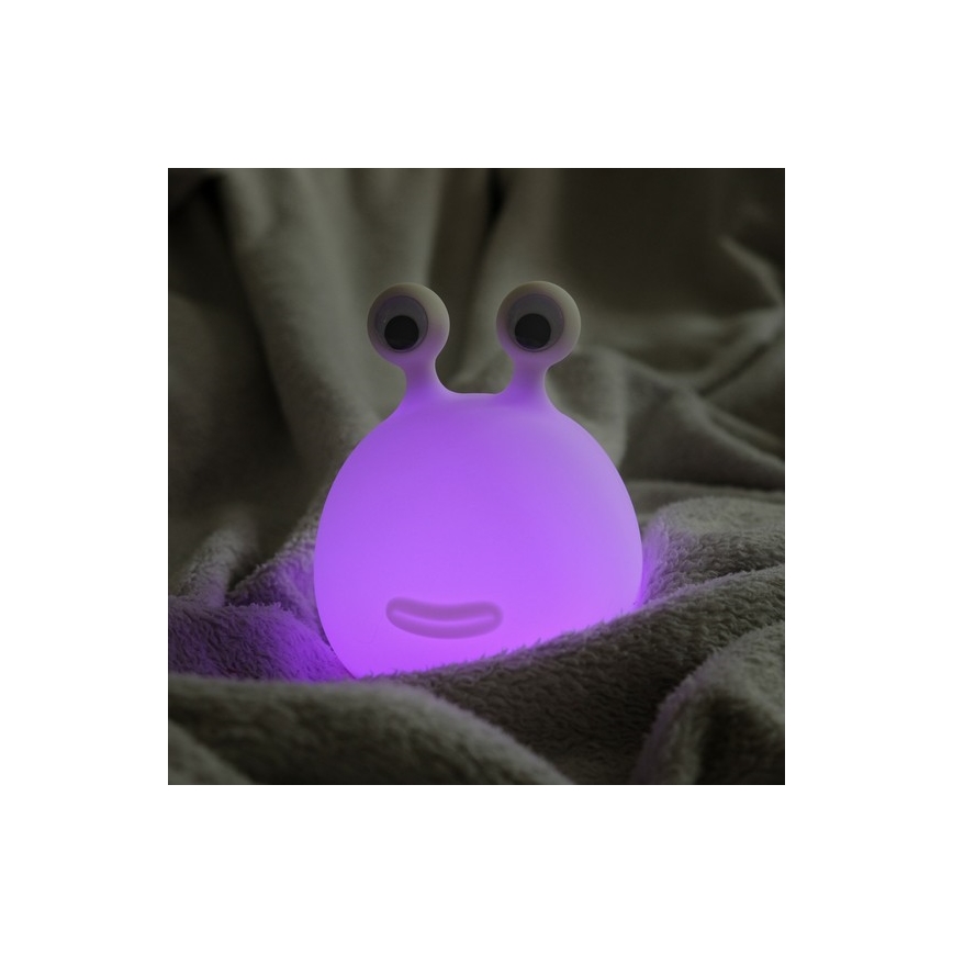 MegaLight - Lámpara infantil táctil LED RGB regulable y recargable MOMO MOON LED/5V