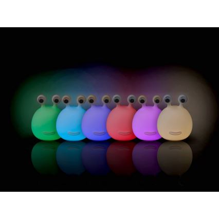 MegaLight - Lámpara infantil táctil LED RGB regulable y recargable MOMO MOON LED/5V