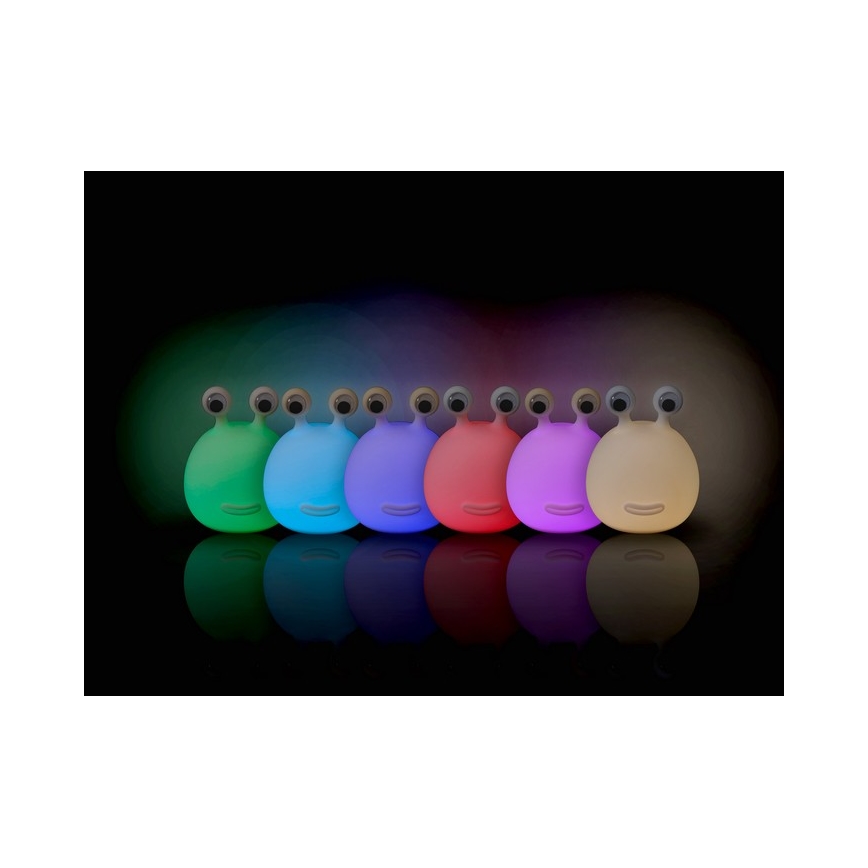 MegaLight - Lámpara infantil táctil LED RGB regulable y recargable MOMO MOON LED/5V