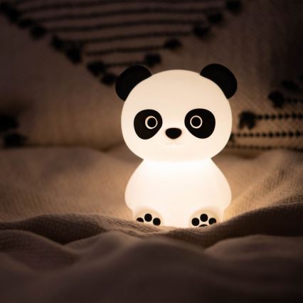 MegaLight - Lámpara infantil táctil LED RGB regulable y recargable PADDY PANDA LED/5V