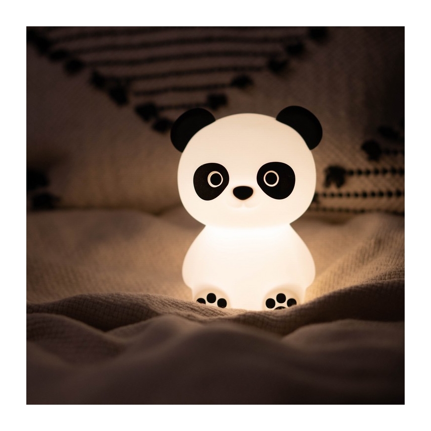 MegaLight - Lámpara infantil táctil LED RGB regulable y recargable PADDY PANDA LED/5V