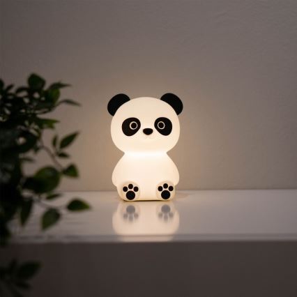 MegaLight - Lámpara infantil táctil LED RGB regulable y recargable PADDY PANDA LED/5V