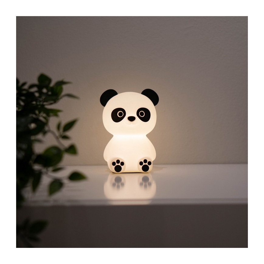 MegaLight - Lámpara infantil táctil LED RGB regulable y recargable PADDY PANDA LED/5V
